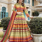 Myra Beautiful Multicolour Silk Digital Patola Gown | Swadesiicart