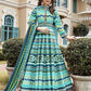 Myra Multicolour Silk Digital Patola Gown | Swadesiicart