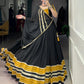 Lorenvalley Fashion Black Pure Rayon Sequins Lace With Gota Patti Lace Touch Up Lehenga Choli with Dupatta | Swadesiicart