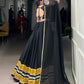 Lorenvalley Fashion Black Pure Rayon Sequins Lace With Gota Patti Lace Touch Up Lehenga Choli with Dupatta | Swadesiicart