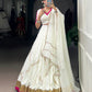 Lorenvalley Fashion White Pure Rayon Embossed Design With Gota Patti Lace Touch Up Lehenga Choli with Dupatta | Swadesiicart