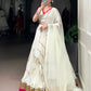 Lorenvalley Fashion White Pure Rayon Embossed Design With Gota Patti Lace Touch Up Lehenga Choli with Dupatta | Swadesiicart