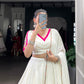 Lorenvalley Fashion White Pure Rayon Embossed Design With Gota Patti Lace Touch Up Lehenga Choli with Dupatta | Swadesiicart