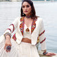 Lorenvalley Fashion White Pure Rayon Plain Frill Lehenga Choli with Koti - Swadesiicart
