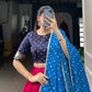 Lorenvalley Pink Dola Silk Patola Print and foil work Lehenga Choli with Dupatta | Swadesiicart
