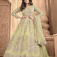 Myra Pista Butterfly Net Embroidered Anarkali Suit | Swadesiicart