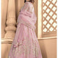 Myra Pink Butterfly Net Embroidered Anarkali Suit | Swadesiicart