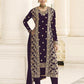 Myra Wine Jacket style Heavy Embroidered Suit | Swadesiicart