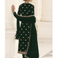 Myra Deep Green Jacket style Heavy Embroidered Suit | Swadesiicart