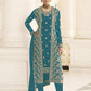 Myra Rama Jacket style Heavy Embroidered Suit | Swadesiicart