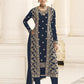 Myra Navy Blue Jacket style Heavy Embroidered Suit | Swadesiicart