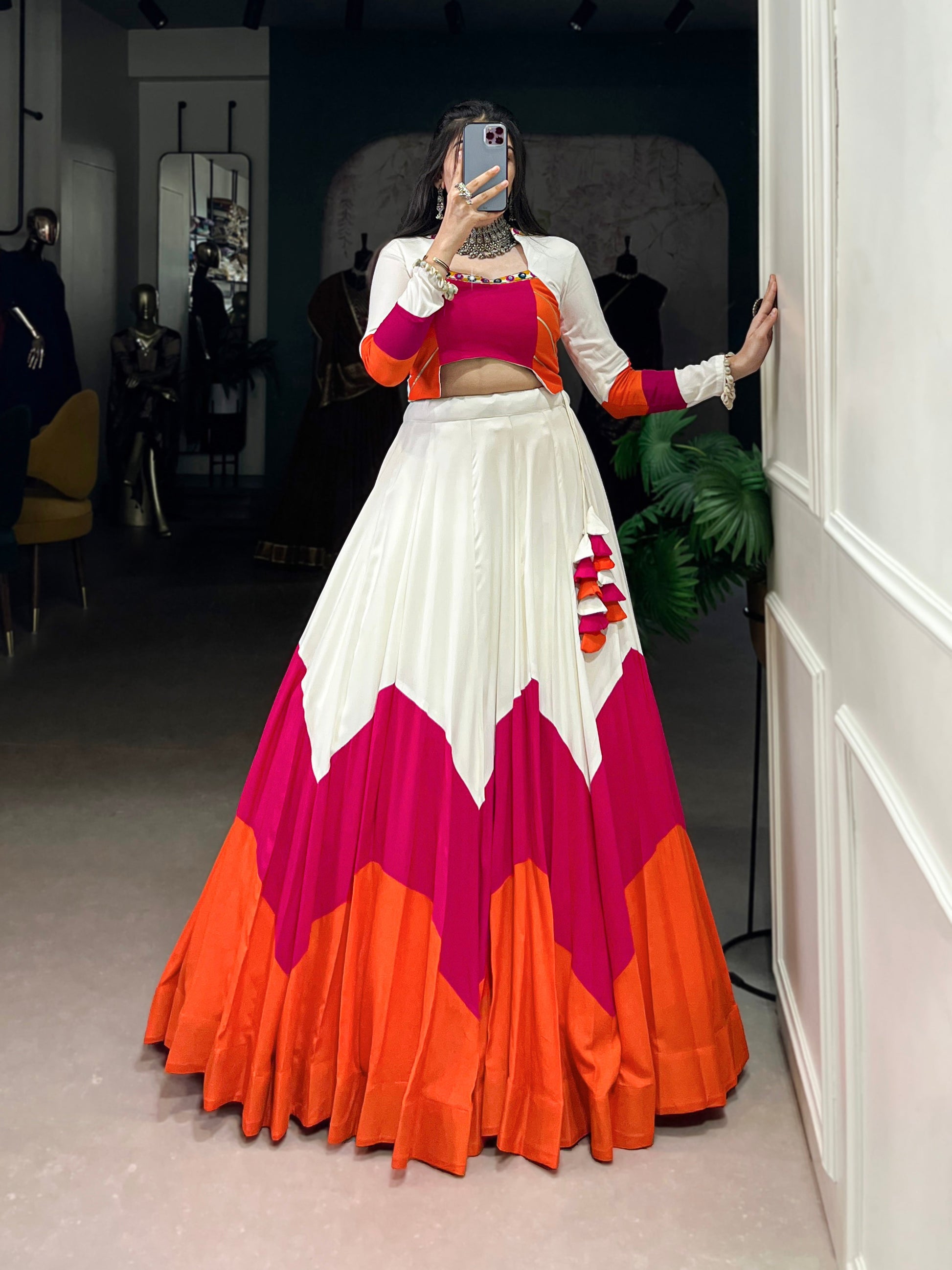 Lorenvalley Pure Rayon Plain Stitched With Canvas And Full Inner Lehenga Choli | Swadesiicart