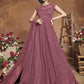 Myra Dusty Pink Heavy Embroidered Butterfly Net Anarkali Suit | Swadesiicart