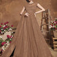 Myra Beige Heavy Embroidered Gown Suit | Swadesiicart