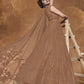 Myra Beige Heavy Embroidered Gown Suit | Swadesiicart