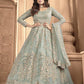 Myra Dusty Sea Blue Heavy Embroidered Anarkali Suit | Swadesiicart