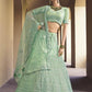 Myra Green Heavy Embroidered Soft Net Bridal Lehenga