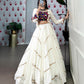 Lorenvalley White Pure Rayon Sequins Lace Touch Up Lehenga Choli | Swadesiicart