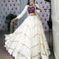 Lorenvalley White Pure Rayon Sequins Lace Touch Up Lehenga Choli | Swadesiicart