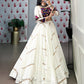 Lorenvalley White Pure Rayon Sequins Lace Touch Up Lehenga Choli | Swadesiicart