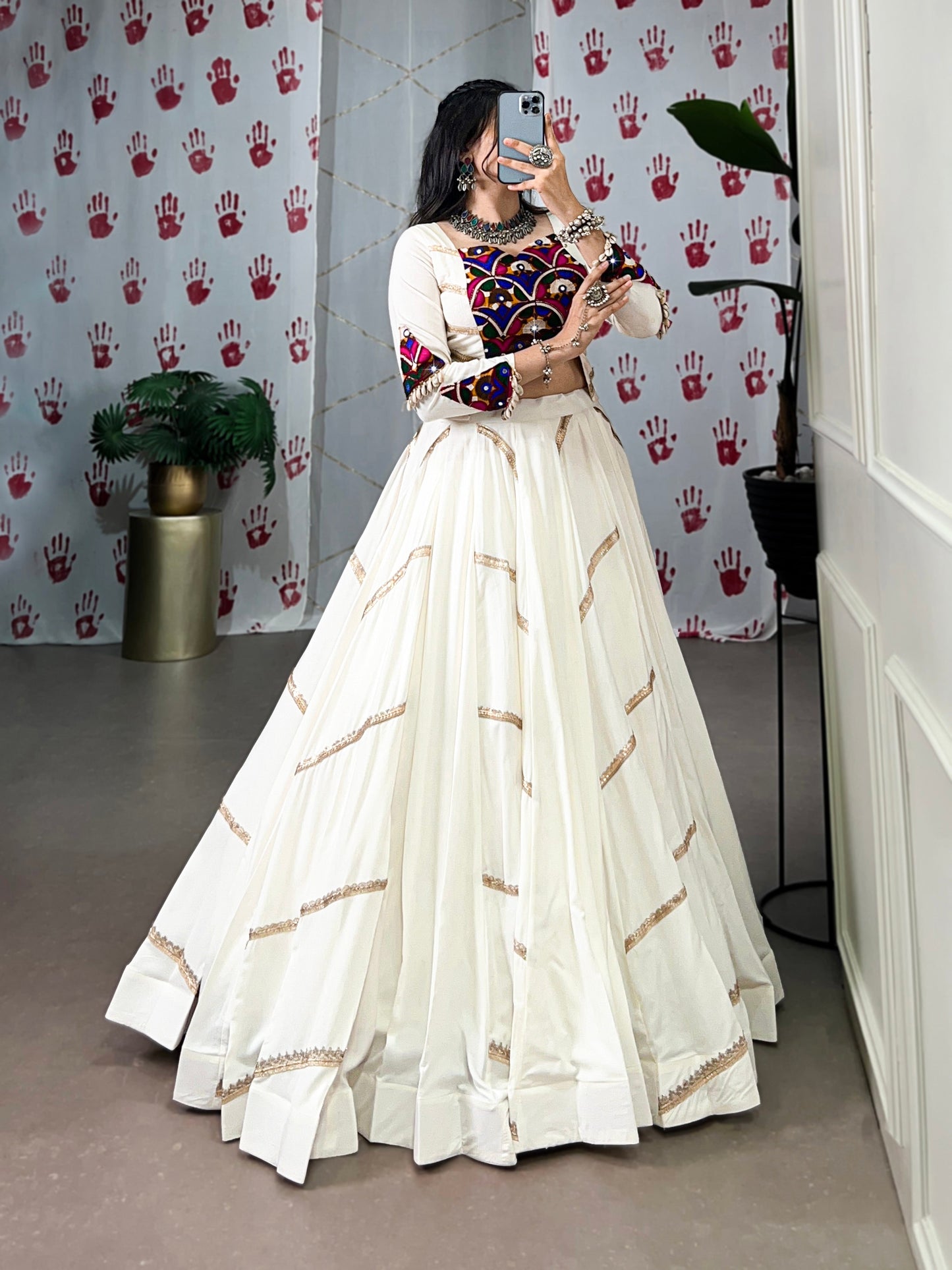 Lorenvalley White Pure Rayon Sequins Lace Touch Up Lehenga Choli | Swadesiicart