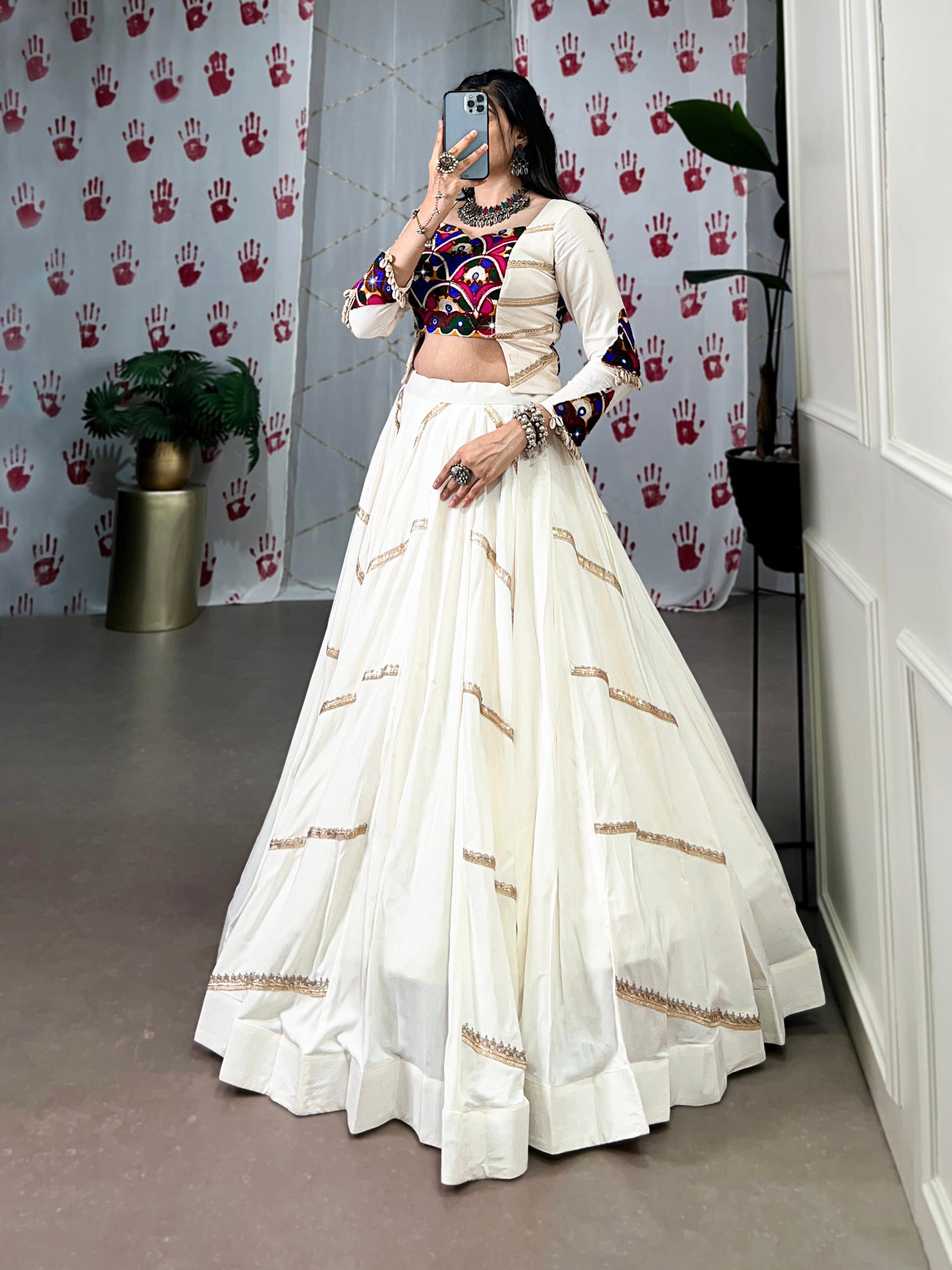 Lorenvalley White Pure Rayon Sequins Lace Touch Up Lehenga Choli | Swadesiicart