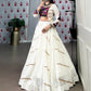 Lorenvalley White Pure Rayon Sequins Lace Touch Up Lehenga Choli | Swadesiicart