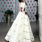 Lorenvalley White Pure Rayon Sequins Lace Touch Up Lehenga Choli | Swadesiicart