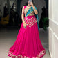 Lorenvalley Fashion Pink Pure Cotton Sequins Lace Touch Up Lehenga Choli with Dupatta | Swadesiicart