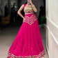 Lorenvalley Fashion Pink Pure Cotton Sequins Lace Touch Up Lehenga Choli with Dupatta | Swadesiicart