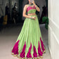 Lorenvalley Fashion Parrot Pure Rayon Embossed Design With Gotta Patti Lace Touch Up Lehenga Choli | Swadesiicart