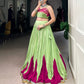 Lorenvalley Fashion Parrot Pure Rayon Embossed Design With Gotta Patti Lace Touch Up Lehenga Choli | Swadesiicart