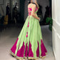 Lorenvalley Fashion Parrot Pure Rayon Embossed Design With Gotta Patti Lace Touch Up Lehenga Choli | Swadesiicart