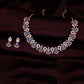 Tehzeeb Creations Blue Colour Ad Studded Necklace Jewellery Set With Matching Earrings For Women And Girls - Swadesiicart