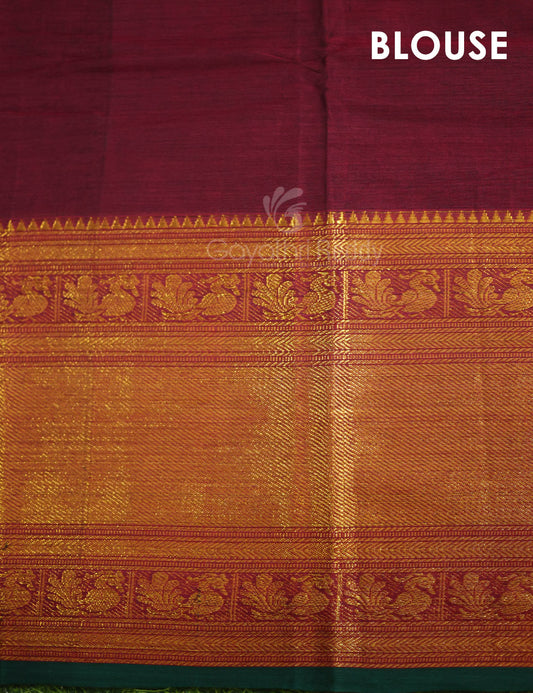 Kalanetha Maroon With Zari Kanchi Style Pure Narayanpet Cotton Saree By Gayathri Reddy Designer Studio | Swadesiicart