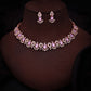 Tehzeeb Creations Lavender Colour Ad Studded Necklace Jewellery Set With Matching Earrings For Women And Girls - Swadesiicart