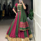 Lorenvalley Pure Rayon Embossed Design Lace With Gotta Patti And Peper Mirror Work Lace Touch Up Lehenga Choli with Dupatta | Swadesiicart