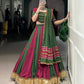 Lorenvalley Pure Rayon Embossed Design Lace With Gotta Patti And Peper Mirror Work Lace Touch Up Lehenga Choli with Dupatta | Swadesiicart