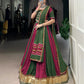 Lorenvalley Pure Rayon Embossed Design Lace With Gotta Patti And Peper Mirror Work Lace Touch Up Lehenga Choli with Dupatta | Swadesiicart