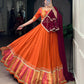 Lorenvalley Fashion Orange Pure Rayon Bandhej Print with Sequins Lace Boarder Lehenga Choli with Dupatta | Swadesiicart