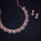 Tehzeeb Creations Lavender Colour Ad Studded Necklace Jewellery Set With Matching Earrings For Women And Girls - Swadesiicart