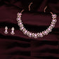 Tehzeeb Creations Lavender Colour Ad Studded Necklace Jewellery Set With Matching Earrings For Women And Girls - Swadesiicart
