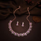 Tehzeeb Creations Lavender Colour Ad Studded Necklace Jewellery Set With Matching Earrings For Women And Girls - Swadesiicart