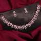 Tehzeeb Creations Lavender Colour Ad Studded Necklace Jewellery Set With Matching Earrings For Women And Girls - Swadesiicart