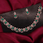 Tehzeeb Creations Green Colour Ad Studded Necklace Jewellery Set With Matching Earrings For Women And Girls - Swadesiicart