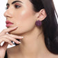 Shoshaa Maroon & Gunmetal-Toned Circular Studs - Swadesiicart