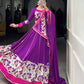 Lorenvalley Fashion Purple Pure Rayon Printed And Original Mirror Hand Work With Lace Touch Up Lehenga Choli with Dupatta - Swadesiicart