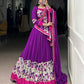 Lorenvalley Fashion Purple Pure Rayon Printed And Original Mirror Hand Work With Lace Touch Up Lehenga Choli with Dupatta - Swadesiicart