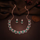 Tehzeeb Creations Green Colour Ad Studded Necklace Jewellery Set With Matching Earrings For Women And Girls - Swadesiicart