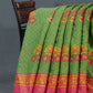 Leaf Green Colour With Baby Pink Blouse Cotton Brasso Saree By Gayathri Reddy Designer Studio | Swadesiicart